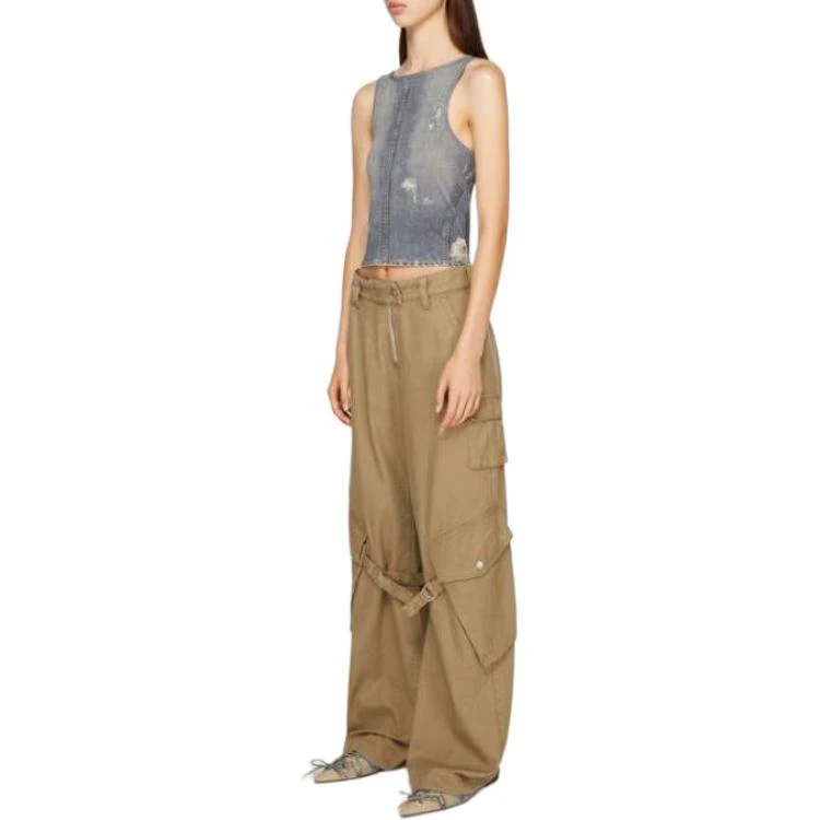 商品[国内直发] Acne Studios|纯色拉链宽松口袋工装裤 女款 冷米色,价格¥2911,第6张图片详细描述