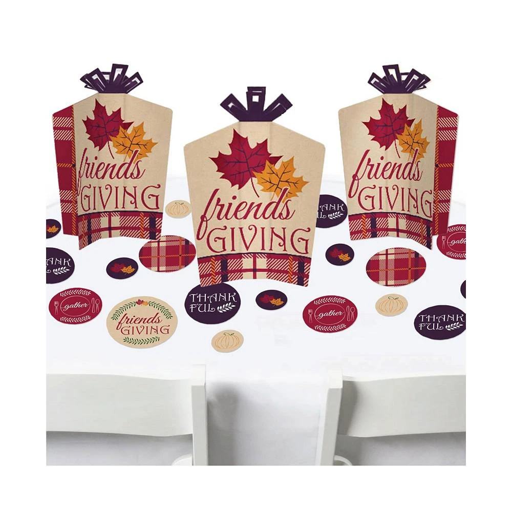商品Big Dot of Happiness|Friends Thanksgiving Feast Decor & Confetti Terrific Table Centerpiece Kit 30 Ct,价格¥120,第1张图片