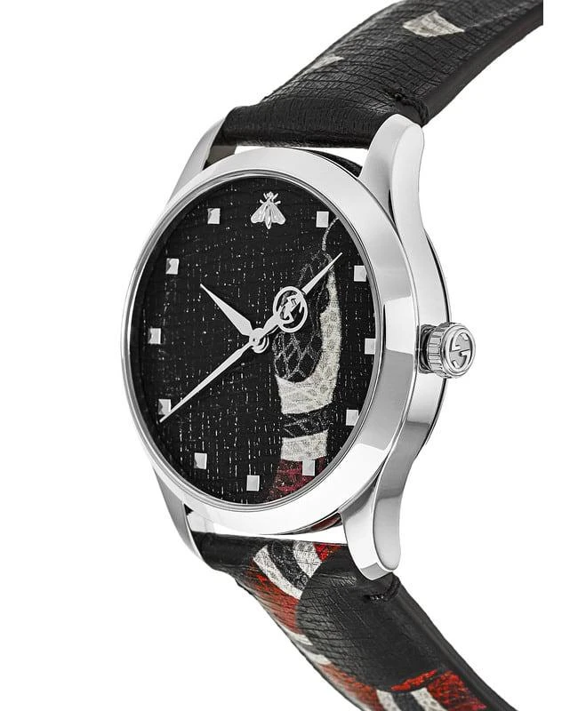 商品Gucci|Gucci Le Marche Des Merveilles Black Dial  Leather Strap Women's Watch YA1264007,价格¥8835,第3张图片详细描述