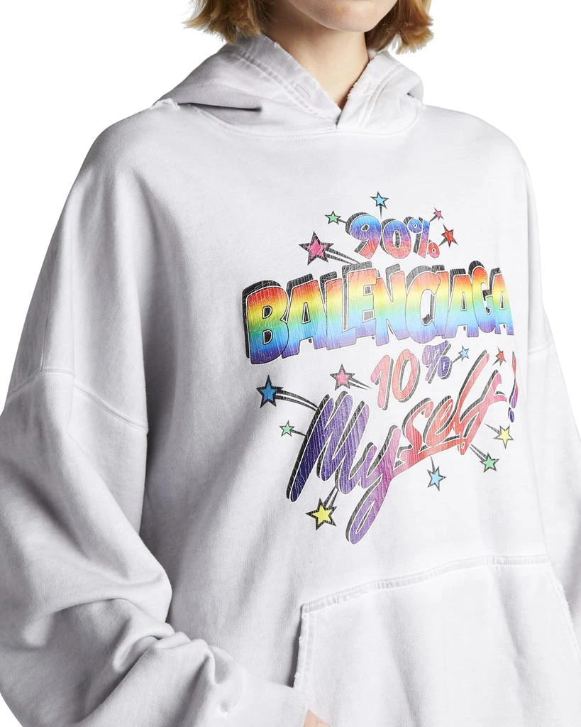 商品Balenciaga|Logo Typographic Distressed Oversized Hoodie,价格¥3024,第5张图片详细描述