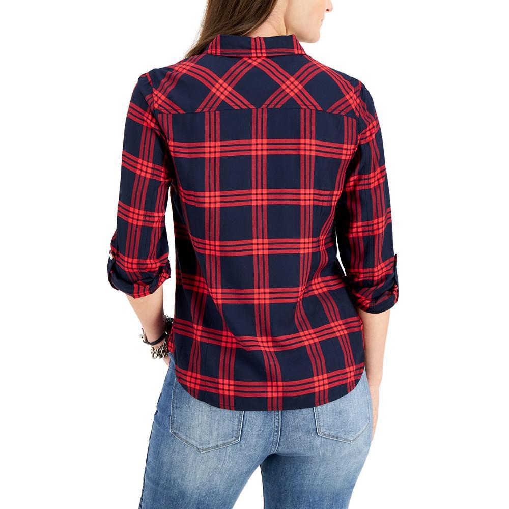 商品Tommy Hilfiger|Plaid Utility Shirt, Created for Macy's,价格¥256,第4张图片详细描述