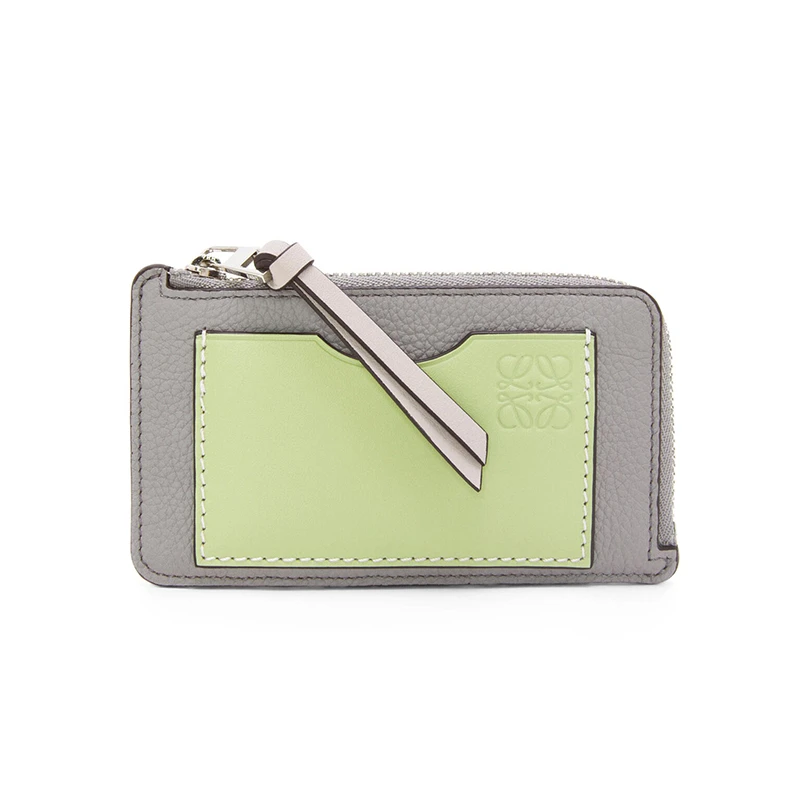 商品Loewe|罗意威 女士浅绿色粒面小牛皮拉链开合零钱包 C660Z40X04-8694,价格¥2757,第1张图片