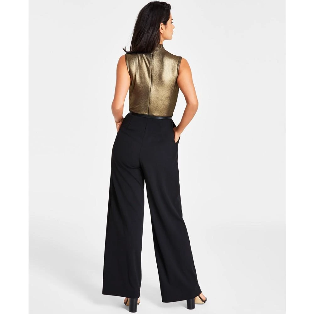 商品Tommy Hilfiger|Women's Glitter Belted Straight-Leg Jumpsuit,价格¥416,第2张图片详细描述