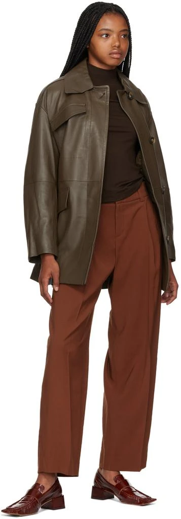 商品Vince|Brown Drapey Trousers,价格¥653,第4张图片详细描述