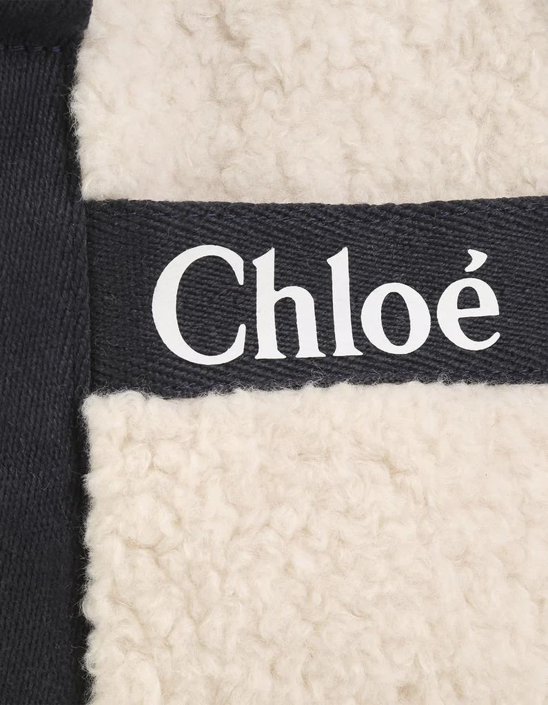 商品Chloé|Ivory And Black Faux Shearling Shoulder Bag,价格¥1686,第4张图片详细描述