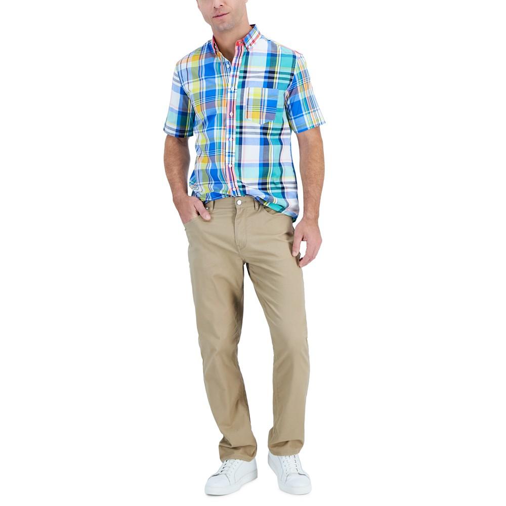 Men's Short-Sleeve Mixed Plaid Shirt, Created for Macy's商品第3张图片规格展示