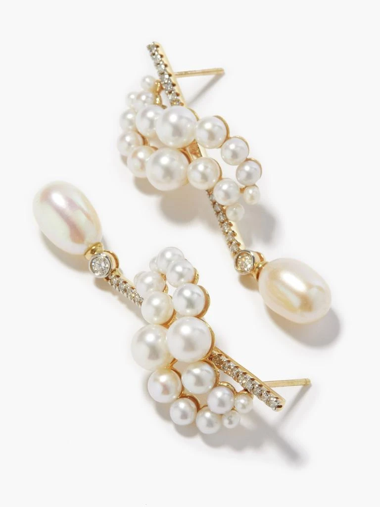 商品MATEO|Curve diamond, pearl & 14kt gold earrings,价格¥33681,第3张图片详细描述