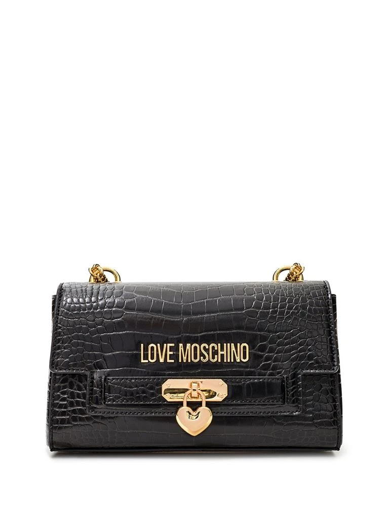 商品Love Moschino|Love Moschino Croco Printed Shoulder Bag with Women's Logo,价格¥1888,第1张图片