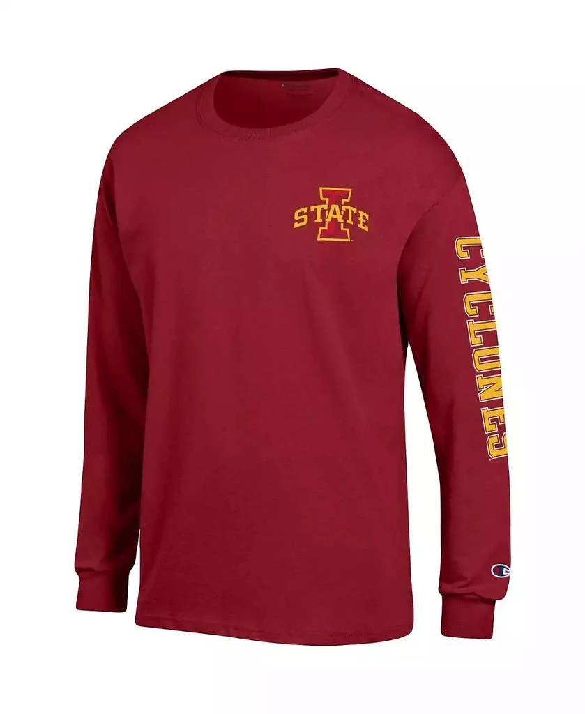 商品CHAMPION|Men's Cardinal Iowa State Cyclones Team Stack Long Sleeve T-shirt,价格¥225,第3张图片详细描述