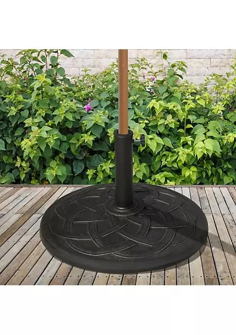 商品belk|21 42 Lbs Round Resin Umbrella Base Stand Market Parasol Holder With Beautiful Decorative Pattern And Easy Setup For %CF%861 %CF%861.89 Pole For Lawn Deck Backyard Garden Bronze,价格¥561,第3张图片详细描述