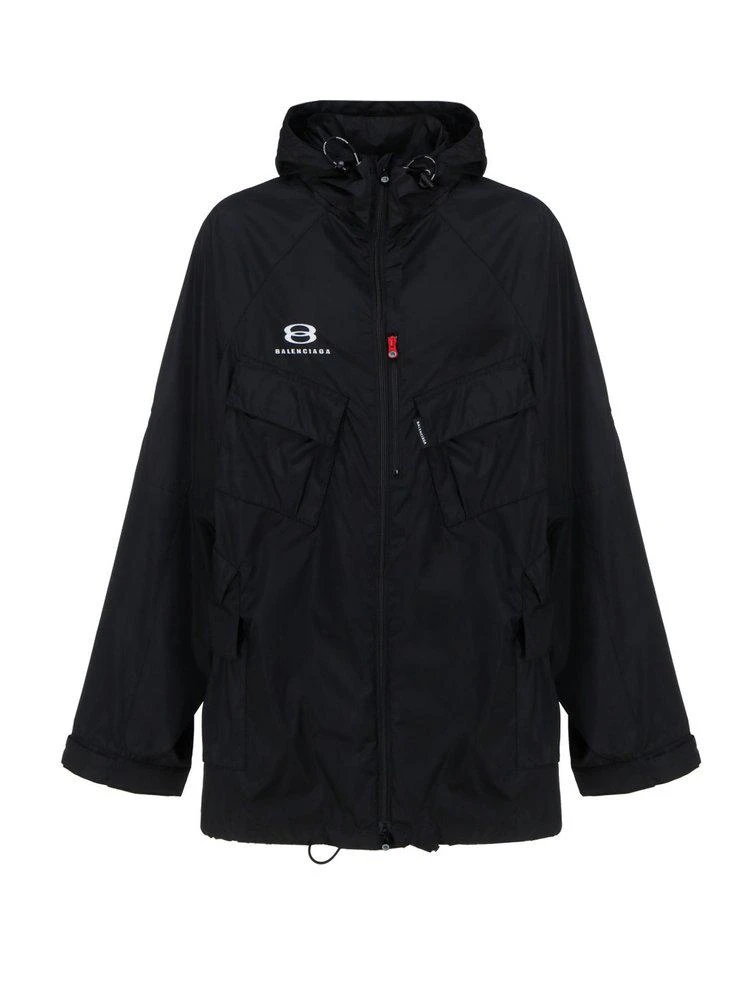商品Balenciaga|Balenciaga Logo Intarsia Technical Parka,价格¥9420,第1张图片
