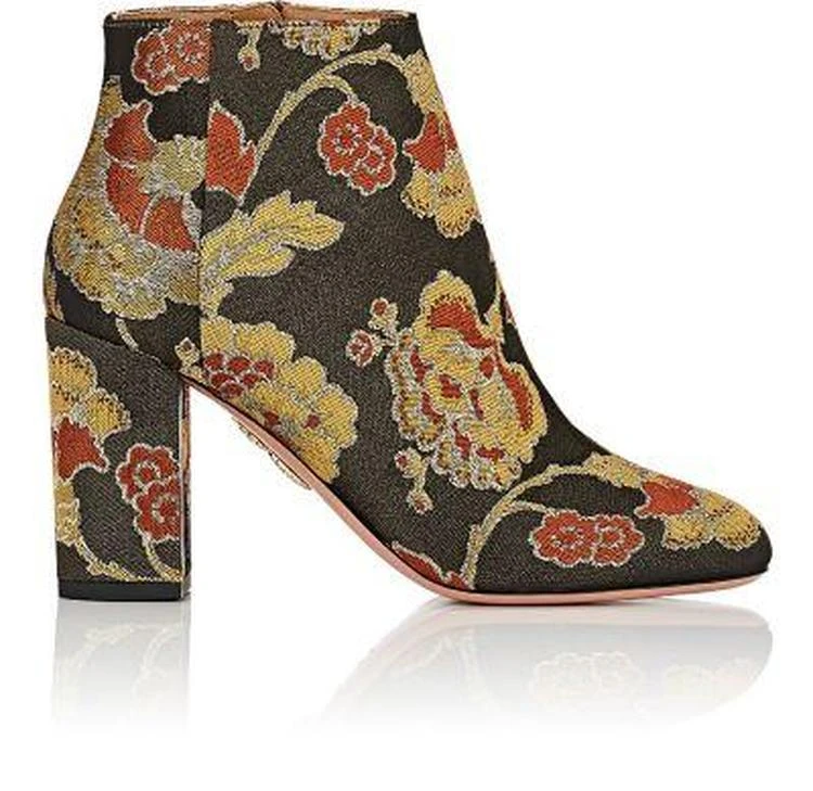 商品Aquazzura|Brooklyn Jacquard Ankle Booties,价格¥2447,第1张图片