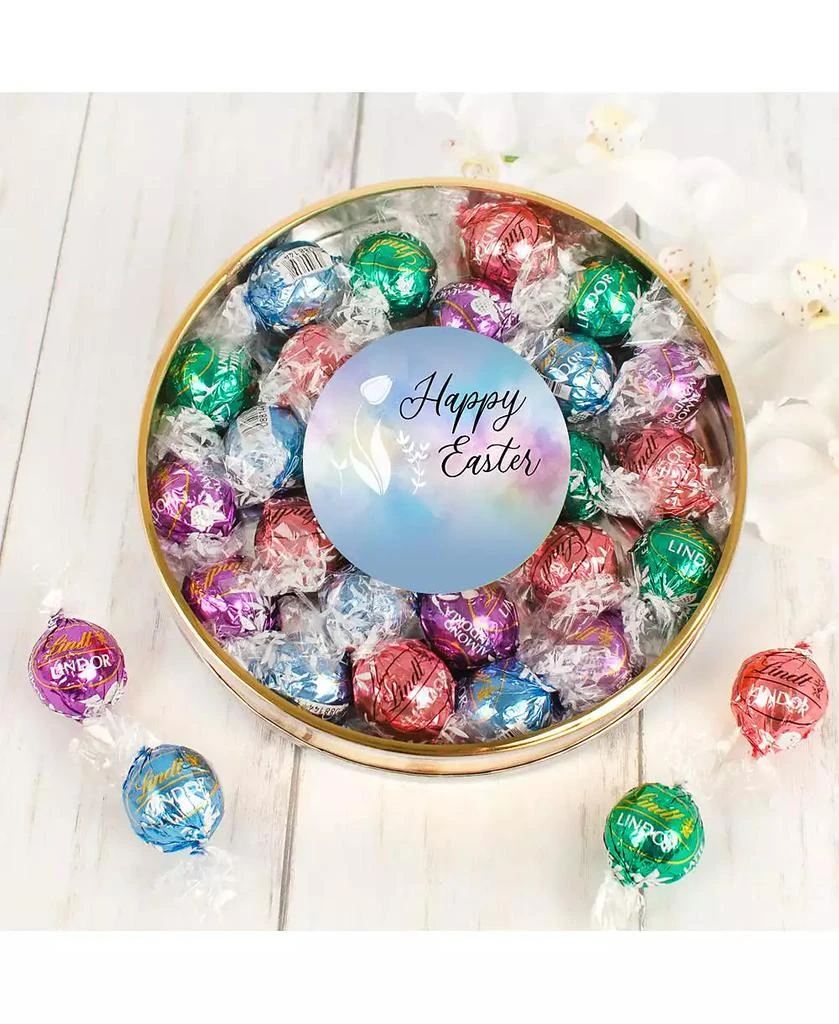 商品Just Candy|Easter Candy Gift Tin with Chocolate Lindor Truffles by Lindt Large Plastic Tin with Sticker, 24 Pieces,价格¥261,第1张图片