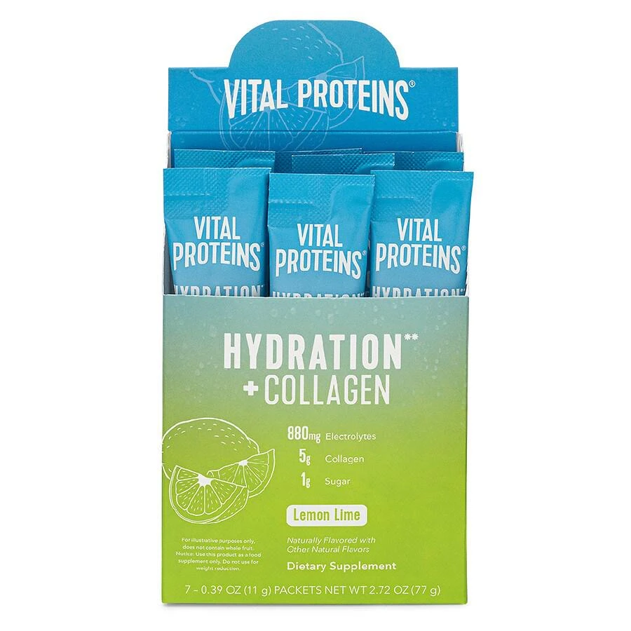 商品Vital Proteins|Hydration + Collagen Packets Lemon Lime,价格¥92,第3张图片详细描述