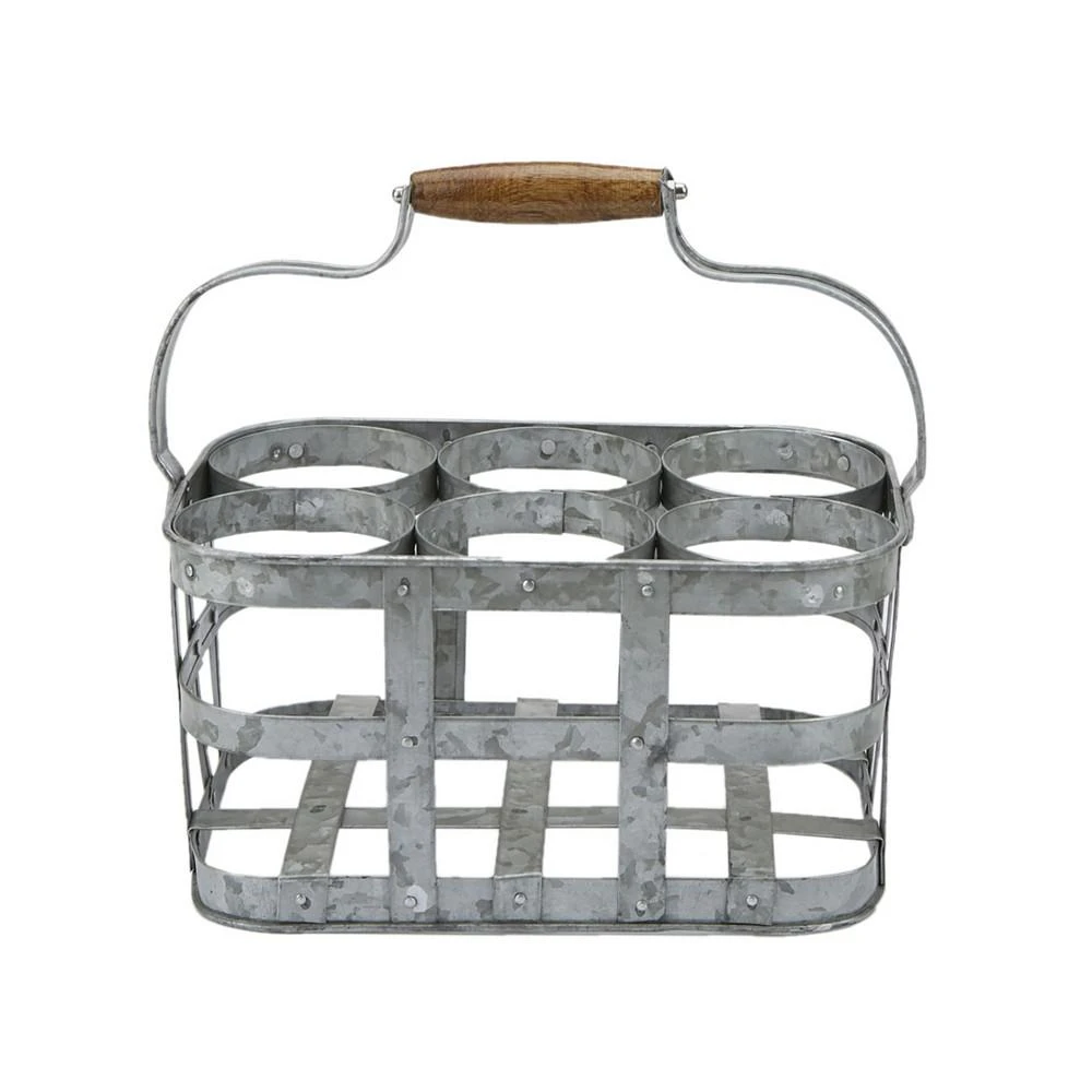 商品Mind Reader|Rustic Farmhouse Bottle Carrier, 6 Wine Bottle Caddy,价格¥374,第3张图片详细描述