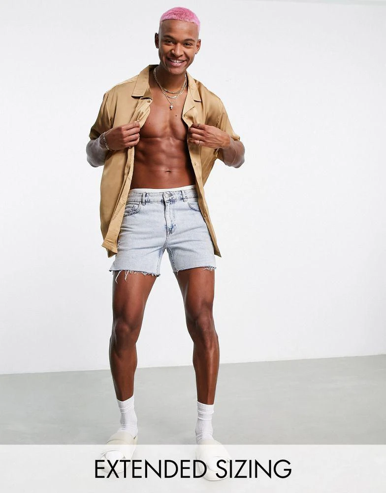 商品ASOS|ASOS DESIGN regular revere satin shirt in bronze,价格¥118,第1张图片