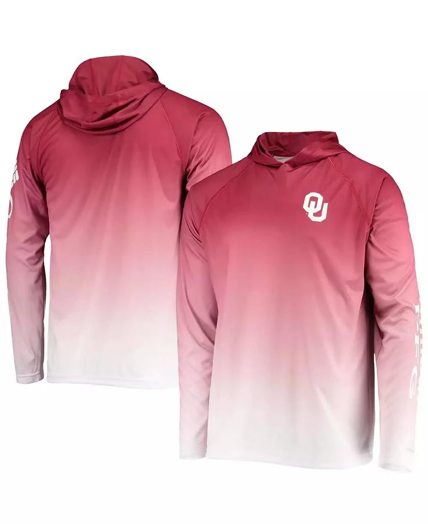 商品Columbia|Men's Crimson Oklahoma Sooners Terminal Tackle Omni-Shade UPF 50 Long Sleeve Hooded T-shirt,价格¥452,第1张图片