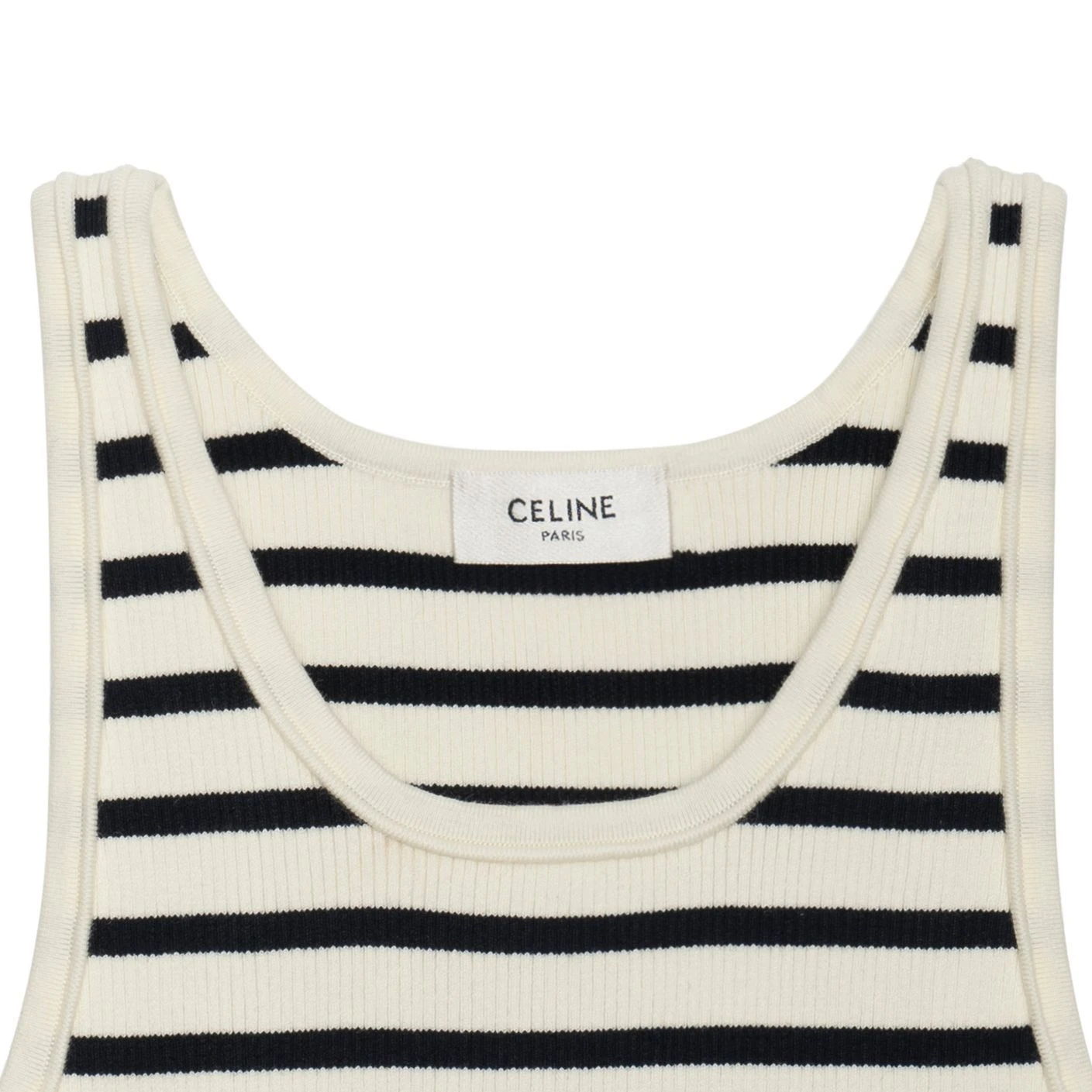 商品[国内直发] Celine|赛琳 Logo针织条纹运动背心 女款 奶白色,价格¥4137,第8张图片详细描述