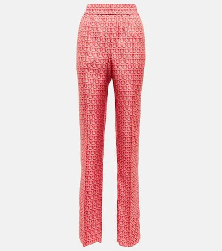 商品Salvatore Ferragamo|Gancini高腰真丝裤装,价格¥3886,第1张图片