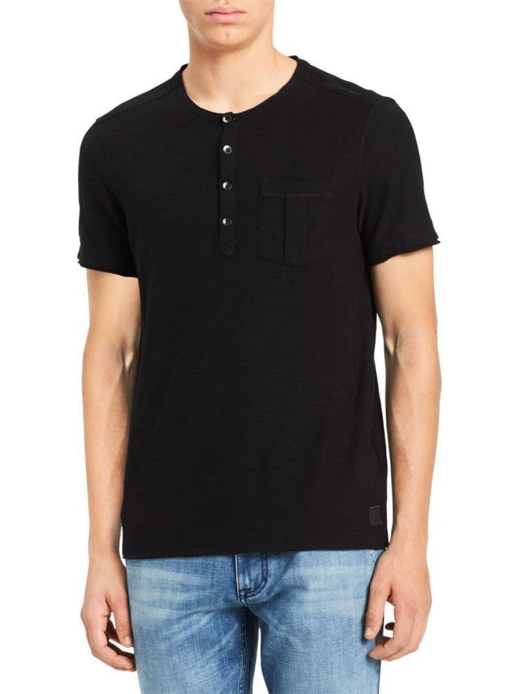 商品Calvin Klein|Short-Sleeve Slub Cotton Henley,价格¥119,第1张图片