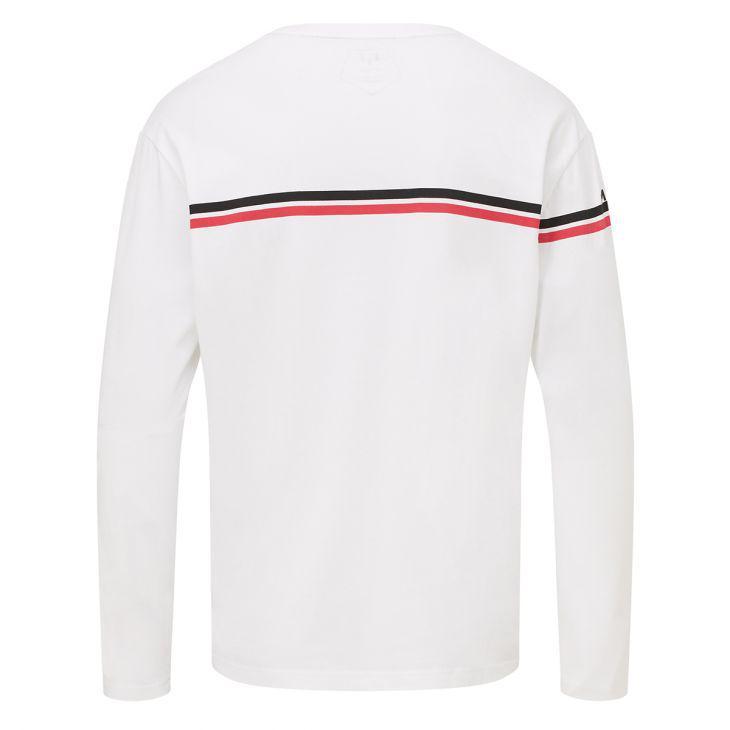 商品The Messi Store|Messi Dual Stripe Long Sleeve Crew Neck T-Shirt - White,价格¥221,第4张图片详细描述