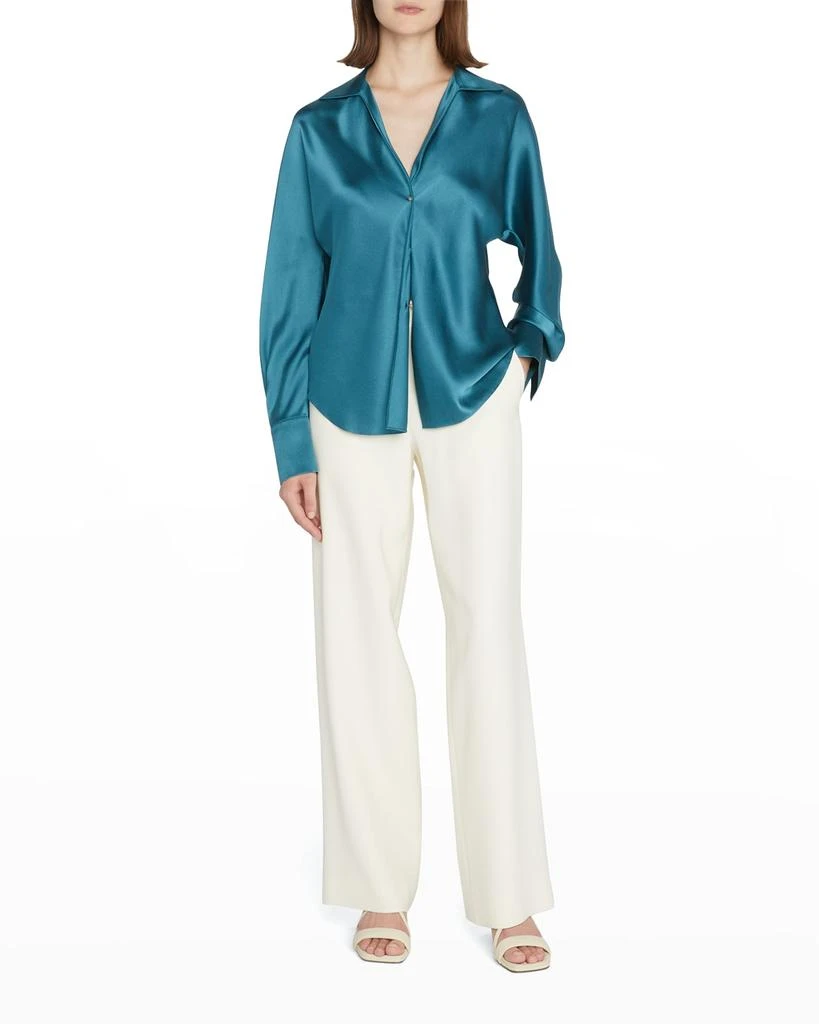 商品Vince|Bias-Cut Long-Sleeve Silk Blouse,价格¥2813,第3张图片详细描述