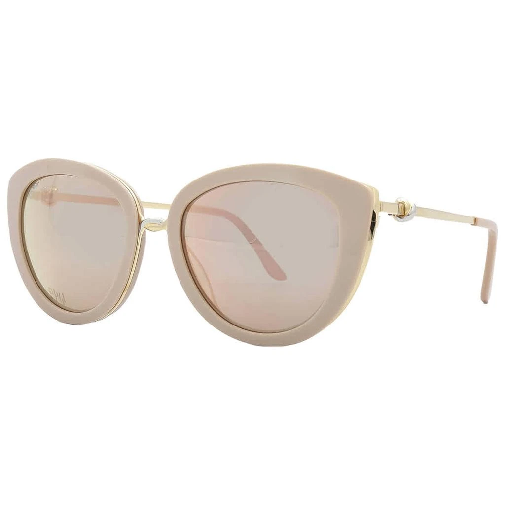 商品Cartier|Brown Rose Gold Mirror Cat Eye Ladies Sunglasses CT0247S 004 54,价格¥6403,第3张图片详细描述