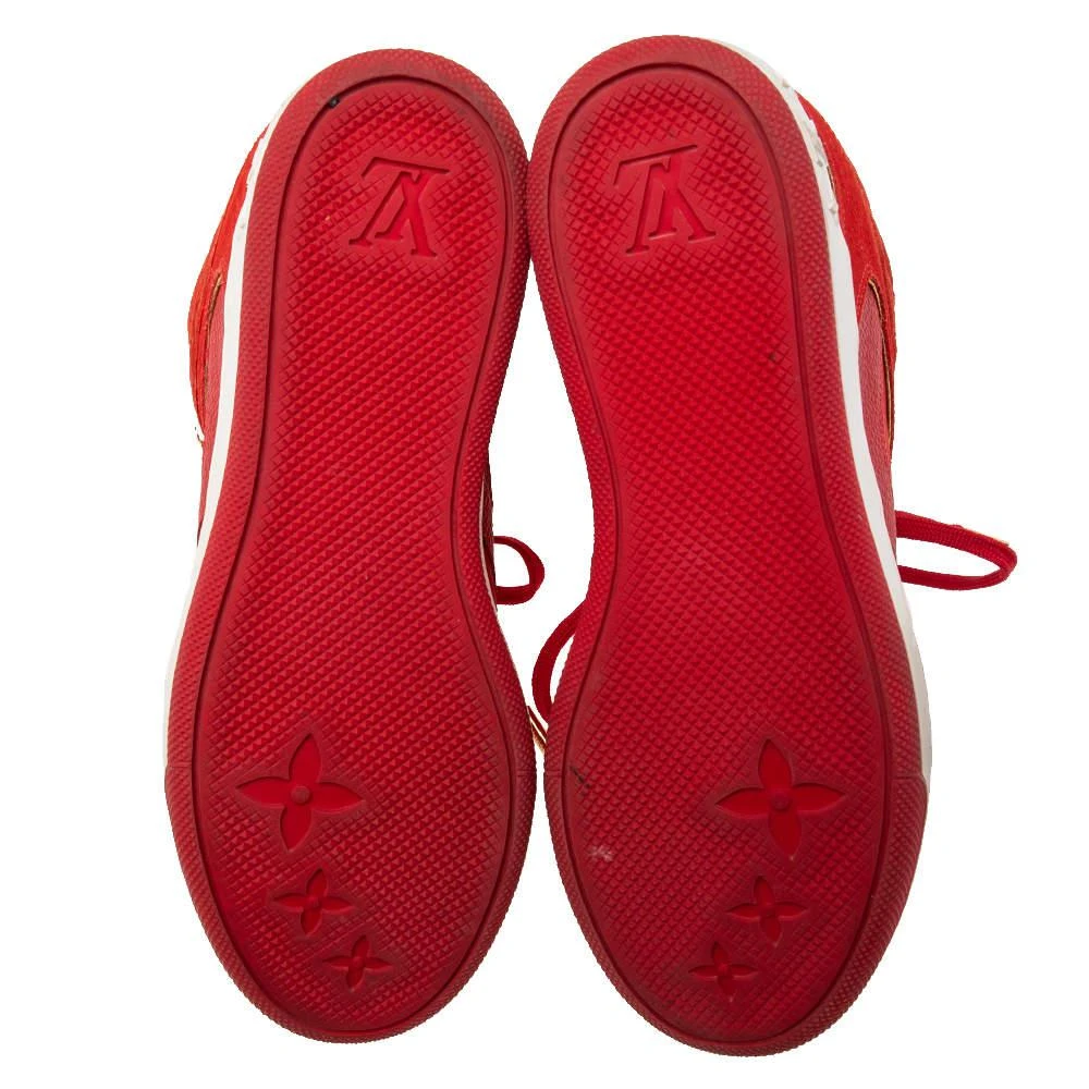 Louis Vuitton Monogram Red Suede High Top Sneakers  Size 38.5 商品