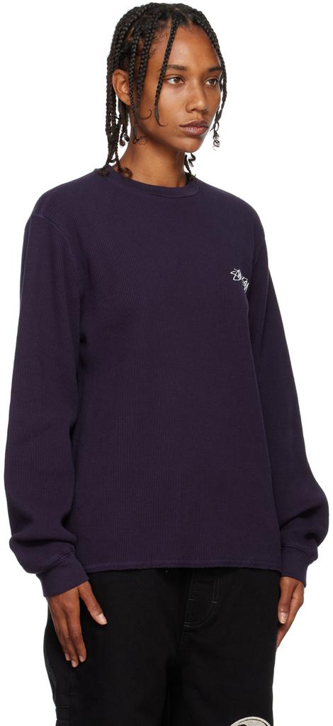 Purple Thermal Long Sleeve T-Shirt商品第2张图片规格展示