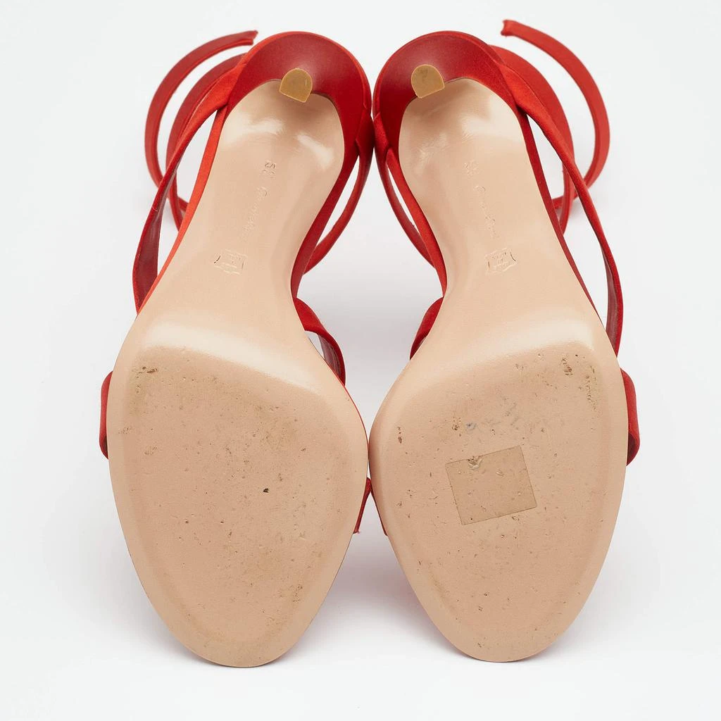 Gianvito Rossi Red Satin Opera Twirl Ankle Wrap Sandals Size 38.5 商品