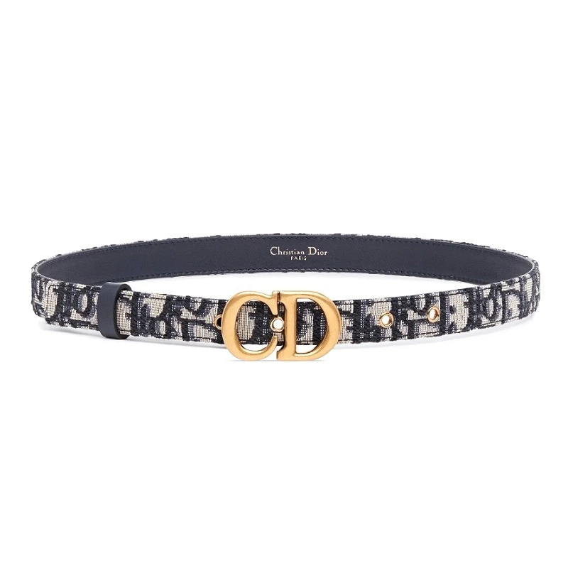 商品Dior|DIOR 女士深蓝色 Dior Oblique 提花腰带 B0042CTZQ-M928,价格¥4692,第1张图片