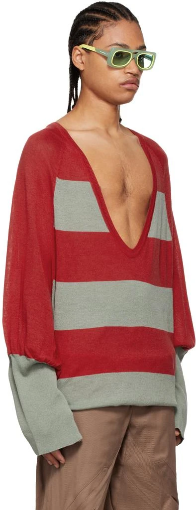 商品Kiko Kostadinov|Red & Grey Haidu Sweater,价格¥1532,第4张图片详细描述