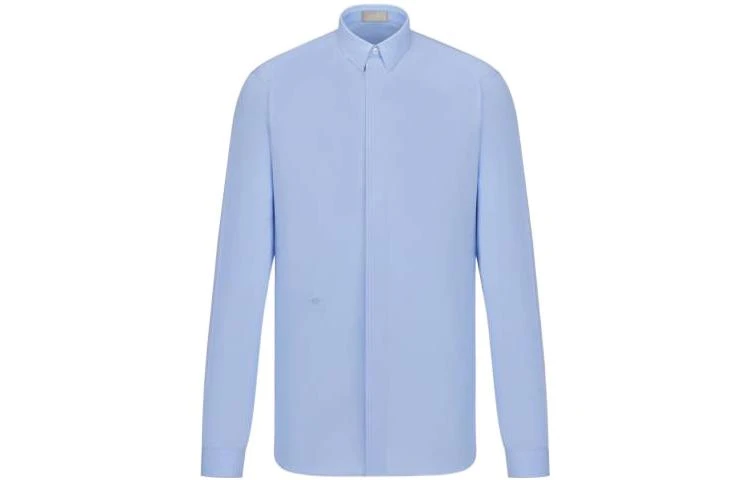 商品[国内直发] Dior|迪奥 FW22 纯色小蜜蜂刺绣单排扣长袖衬衫 男款 蓝色,价格¥3959,第2张图片详细描述