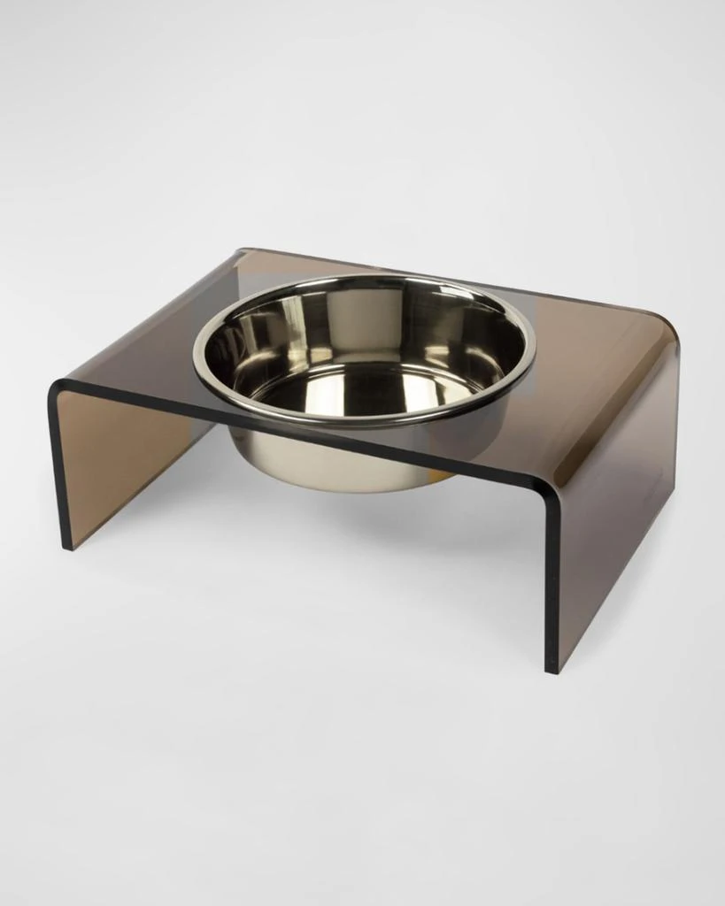 商品HIDDIN|Bronze Single Bowl Pet Feeder, 2 Qt Silver Bowl,价格¥757,第2张图片详细描述