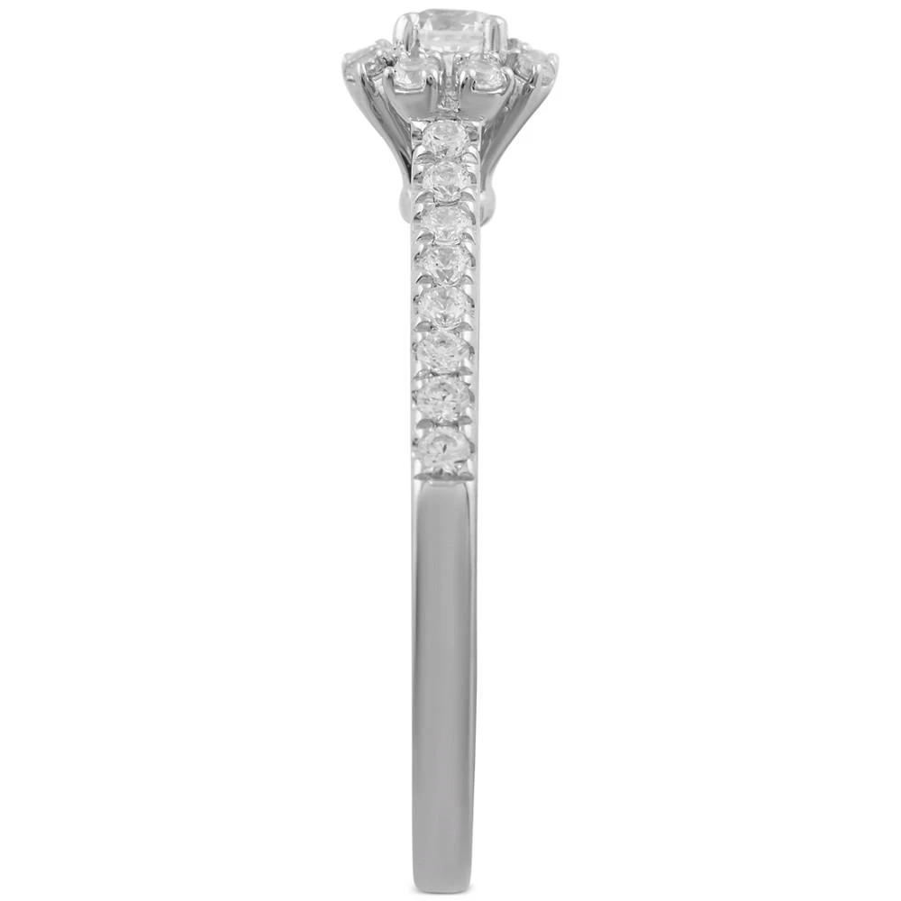商品Macy's|Diamond Halo Engagement Ring (3/8 ct. t.w.) in 14k White Gold,价格¥8596,第4张图片详细描述