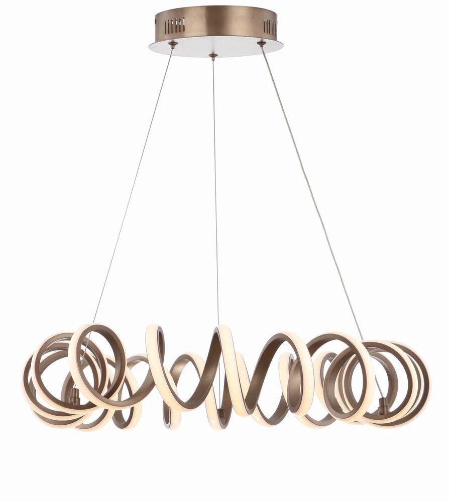 商品JONATHAN Y|Cursive 24" Adjustable Spiral Integrated LED Metal Chandelier Ceiling Light,价格¥2835,第2张图片详细描述