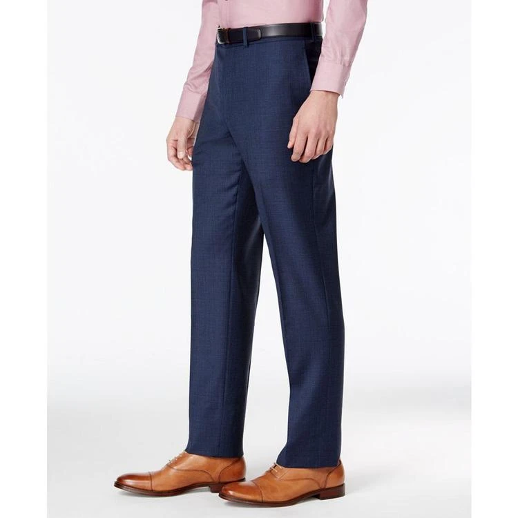 Men's Extra-Slim Fit Blue Tonal Windowpane Vested Suit 商品