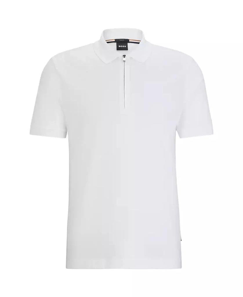 商品Hugo Boss|Men's Zip Placket Slim-Fit Polo Shirt,价格¥763,第3张图片详细描述