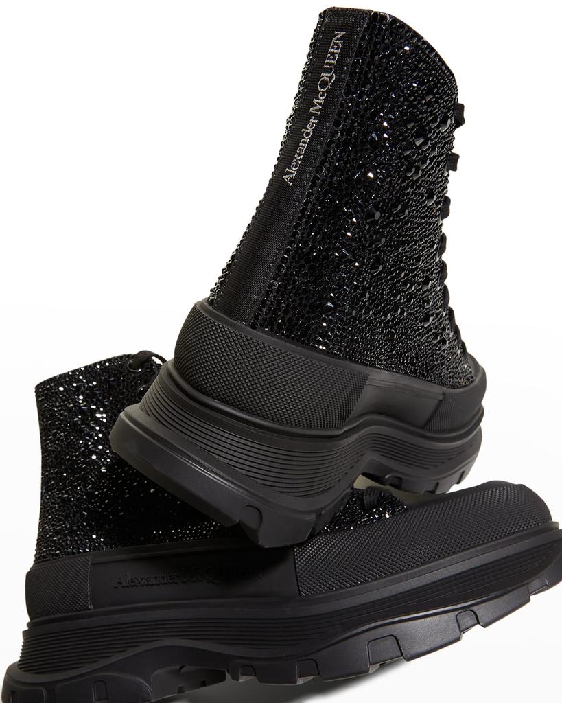 Men's Crystal-Embellished Leather Tread Slick Boots商品第4张图片规格展示
