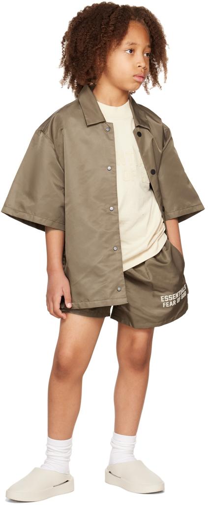 Kids Brown Nylon Shorts商品第4张图片规格展示