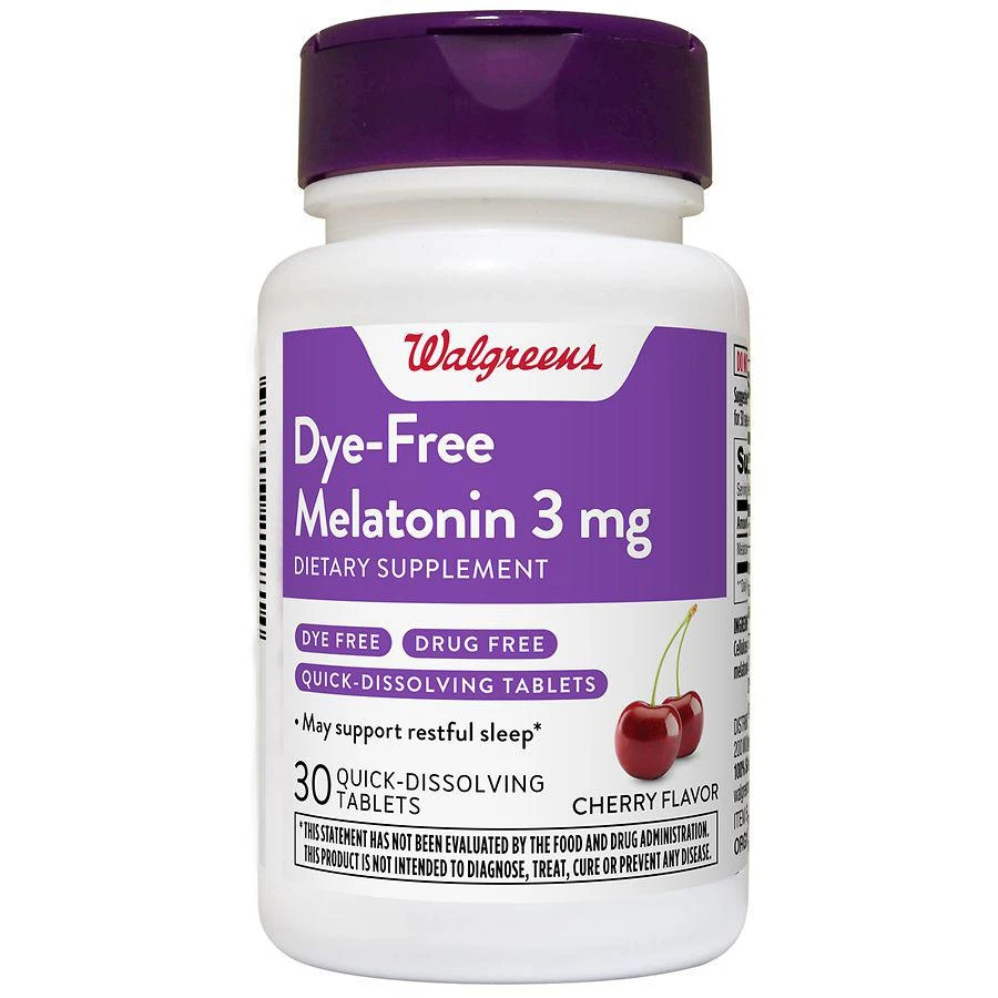 商品Walgreens|Dye-Free Melatonin 3 mg Cherry,价格¥34,第1张图片