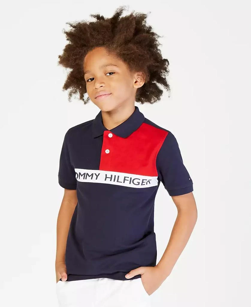 商品Tommy Hilfiger|Toddler and Little Boys Logo Graphic Colorblocked Polo,价格¥152,第1张图片