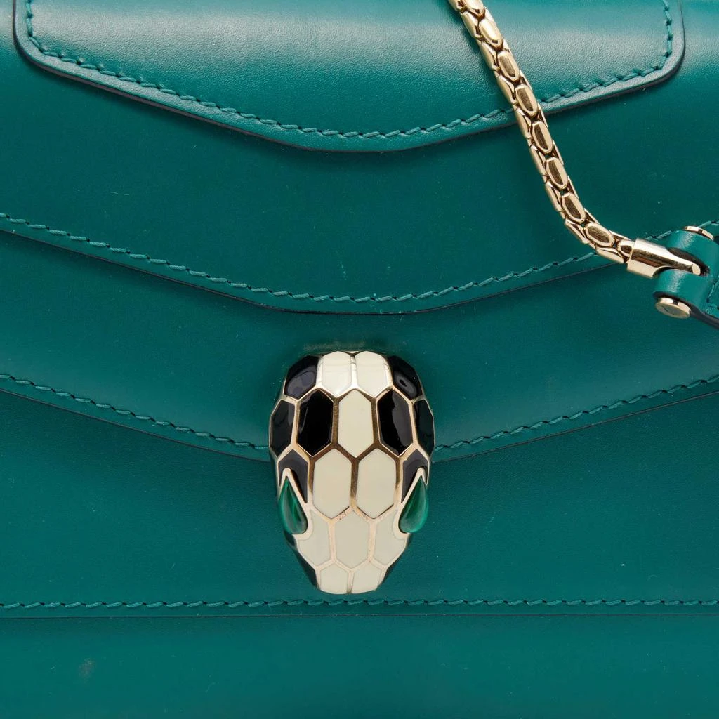 商品[二手商品] BVLGARI|Bvlgari Green Leather Serpenti Forever Crossbody Bag,价格¥9489,第5张图片详细描述