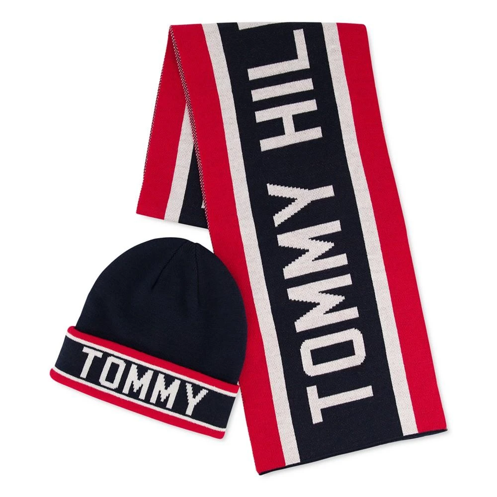 商品Tommy Hilfiger|Men's Racing Stripe Scarf, Logo Cuff Hat & Gloves Set,价格¥432,第1张图片详细描述