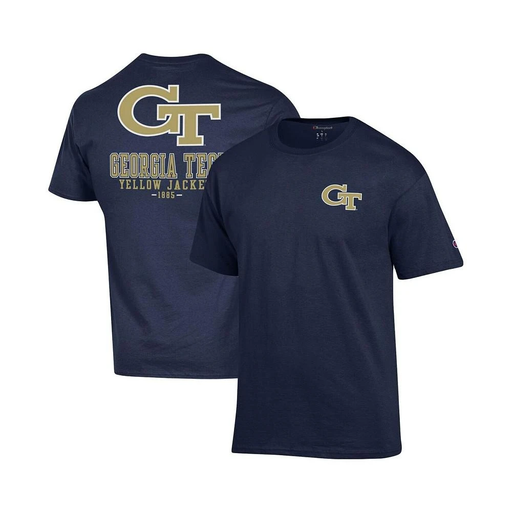商品CHAMPION|Men's Navy Georgia Tech Yellow Jackets Stack 2-Hit T-shirt,价格¥256,第1张图片