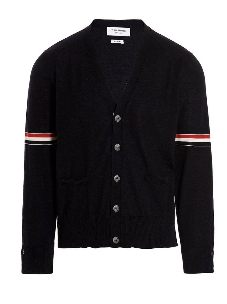 商品Thom Browne|Thom Browne RWB Stripe Knitted Cardigan,价格¥5733,第1张图片