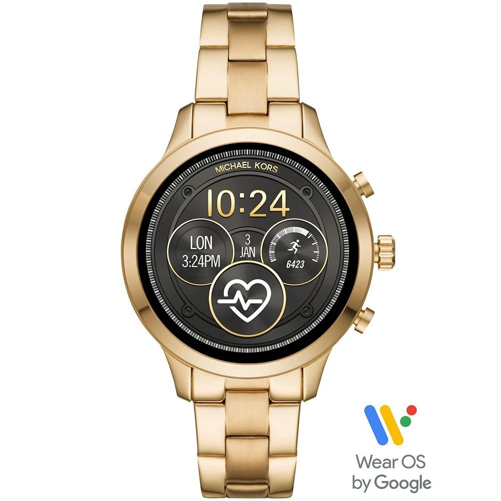 商品Michael Kors|Access Unisex Runway Gold-Tone Stainless Steel Bracelet Touchscreen Smart Watch 41mm, Powered by Wear OS by Google™,价格¥1502,第1张图片