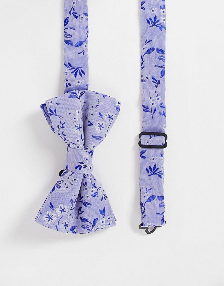 ASOS DESIGN bow tie in blue ditsy floral商品第1张图片规格展示