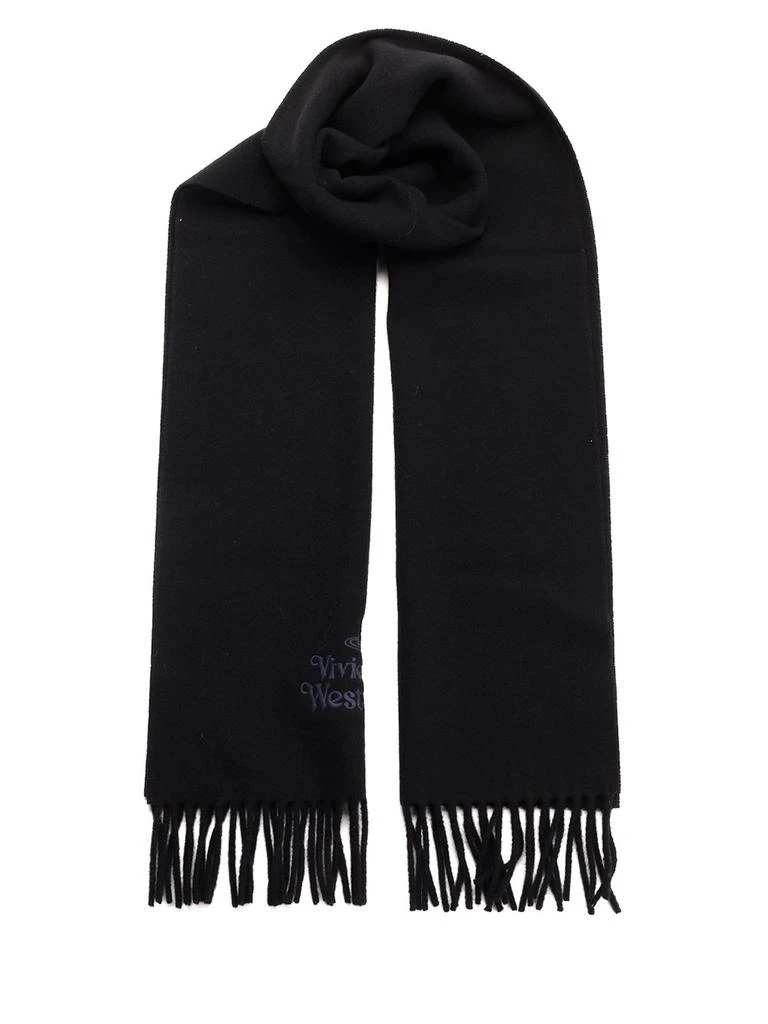 商品Vivienne Westwood|Vivienne Westwood Logo Embroidered Fringed Scarf,价格¥968,第1张图片