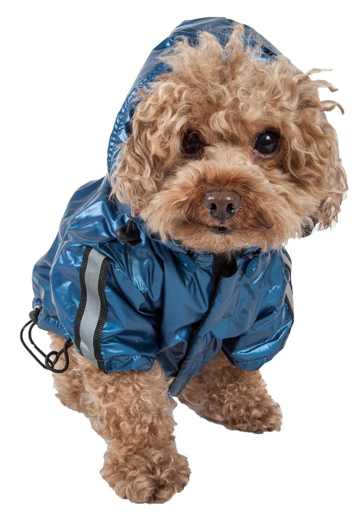 Pet Life  'Reflecta-Sport' Multi-Adjustable Reflective Weather-Proof Dog Raincoat w/ Removable Hood商品第1张图片规格展示